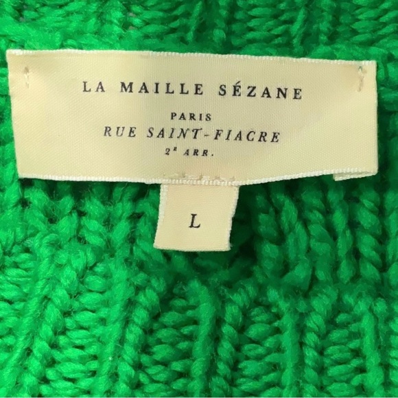 Sézane James Jumper in Verth Flash Merino Wool Size L - Picture 7 of 9